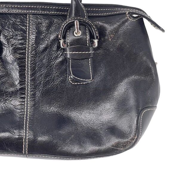 Etienne Aigner Handbag Black Leather Shoulder Bag Purse Zip Closure Classic Bag - Picture 4 of 12